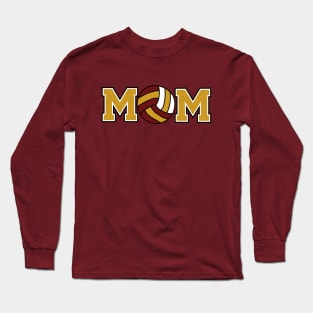 Volleyball Mom Gold and Maroon Long Sleeve T-Shirt